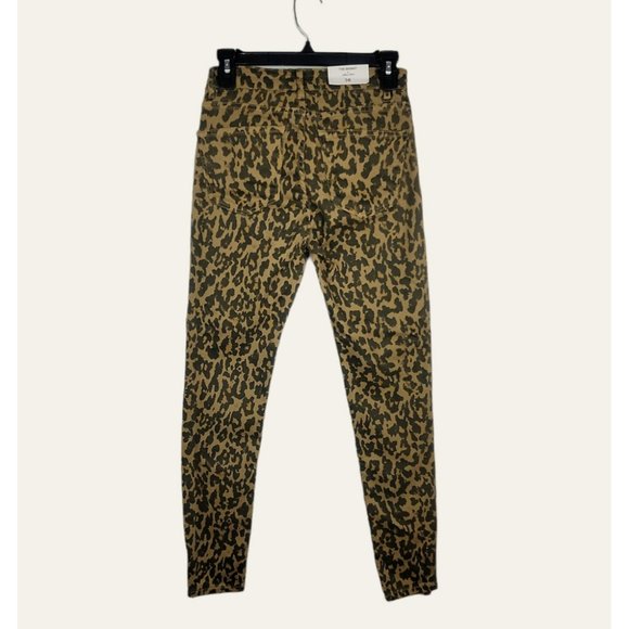 🌞ZARA Woman Leopard Premium Jeans Animal Print Skinny Red Velvet Stripe - Picture 8 of 12